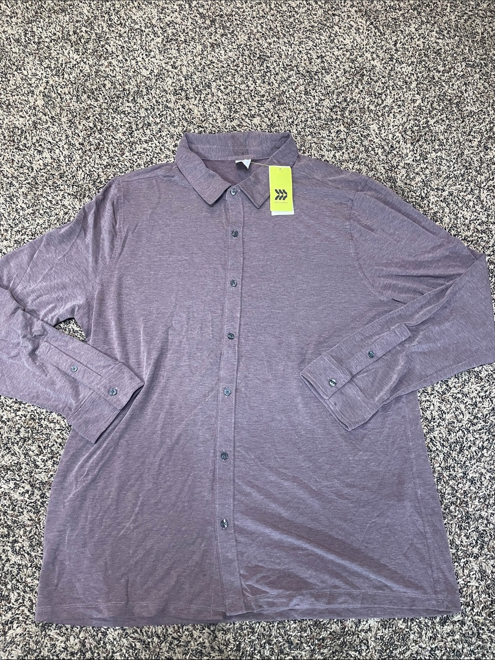 all in motion Men's Long-Sleeve Button-Down Shirt XL NWT